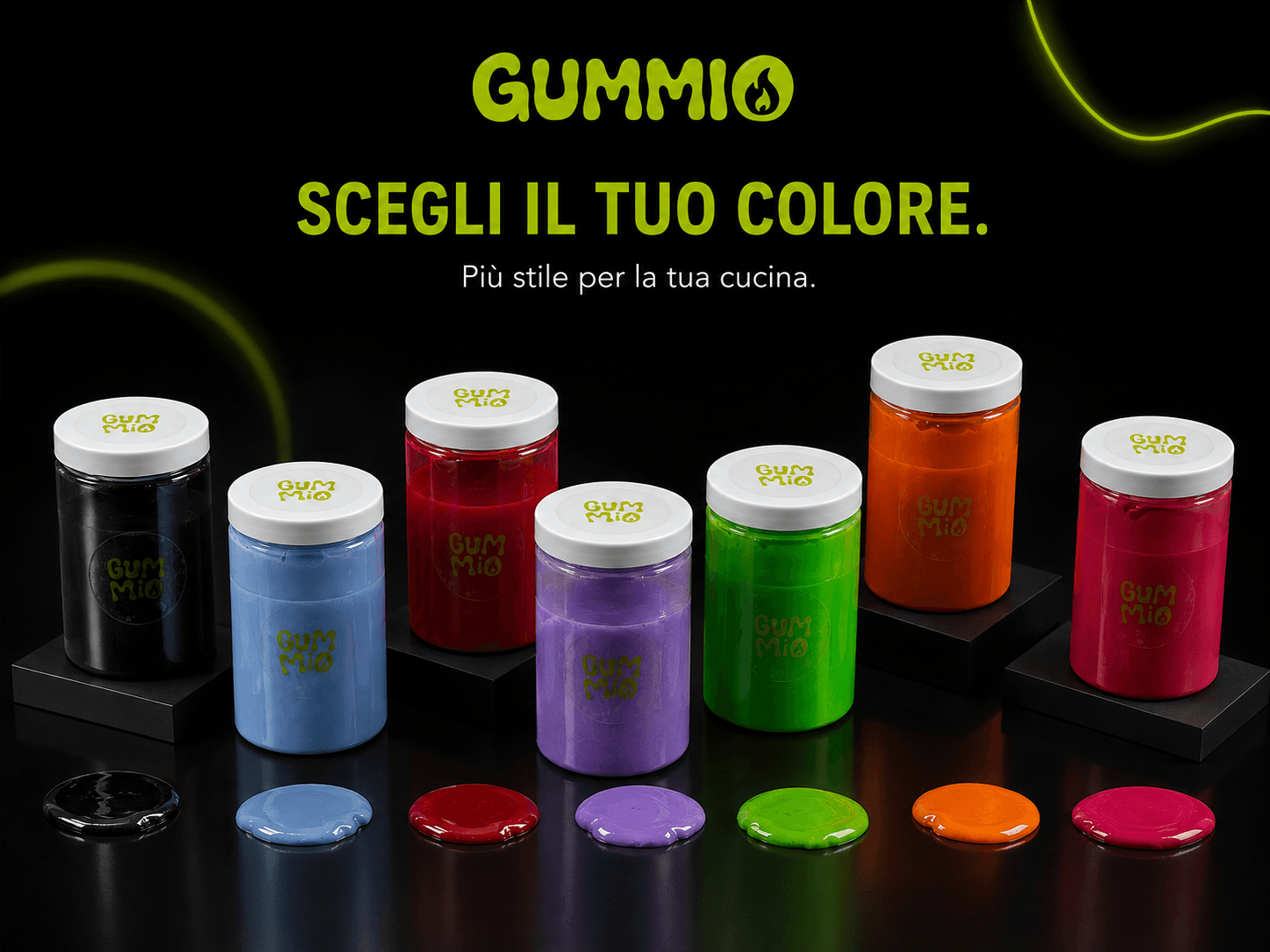 Dettaglio ravvicinato delle tonalità Gummio